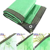 Filet d'ombrage vert anti-UV en HDPE à 3 à 12 brins pour gazebo extérieur, auvent, serre, jardin, piscine