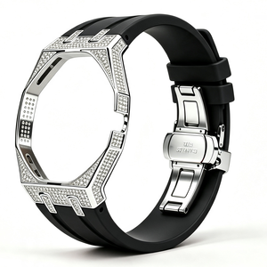 Boîtier en acier inoxydable avec diamants, <span class=keywords><strong>bracelet</strong></span> en silicone pour <span class=keywords><strong>Swatch</strong></span> Royal Pop, <span class=keywords><strong>bracelet</strong></span> pour <span class=keywords><strong>Swatch</strong></span> AP Royal Pop, <span class=keywords><strong>bracelet</strong></span> pour AP <span class=keywords><strong>Swatch</strong></span> - Product Image 2