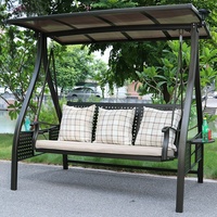Chaise suspendue d'extérieur en aluminium avec coussin à séchage rapide pour cour, jardin, maison, balcon - Loisirs intérieurs/extérieurs pour adultes (2-3 personnes)