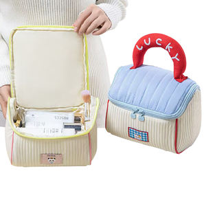 Bolsa DE ASEO portátil de gran capacidad con cierre de cremallera, <span class=keywords><strong>cabina</strong></span> divertida, casa de tela suave a la moda, almacenamiento de cosméticos, tela gruesa - Product Image 4