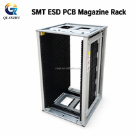 Support de stockage de cartes de circuits imprimés ESD en alliage d'aluminium noir, avec fentes en plastique antistatiques pour la production SMT