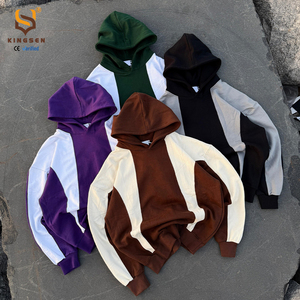 เสื้อฮู้ดดี้ผู้ชายผ้าฝ้ายแท้ 100% สีพื้น ทรงโอเวอร์ไซส์ ไหล่ตก แนวสตรีทแวร์ สำหรับฤดูใบไม้ร่วง แฟชั่นเสื้อฮู้ดดี้แบบเรียบง่าย - Product Image 3
