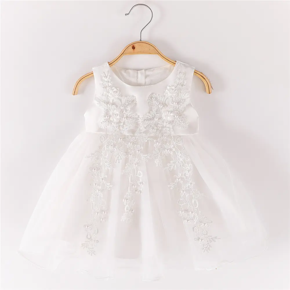 Precioso vestido de fiesta para bebés, tutú de tul, vestido de bautizo infantil, vestidos de princesa para niñas de 6 a 24M B-3931
