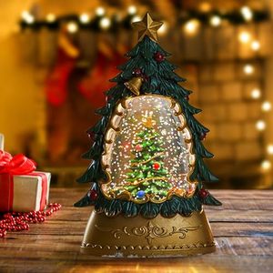 Linterna de Bola de Nieve Navideña, Decoraciones Navideñas para el Hogar, Funciona con Pilas, Árbol de Navidad con Purpurina Giratoria para Regalos Navideños - Product Image 1