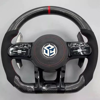 Volant en cuir personnalisé avec fibre de carbone et LED pour Mercedes BENZ W213 C238 GLE W167 C167 GLS X167 GLC X254 C254 E53 E63 AMG