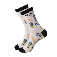 Chaussettes amusantes et originales pour hommes, motif de bière grise, motif de nourriture