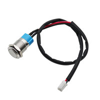 Interrupteur à bouton-poussoir en acier inoxydable 3A, étanche IP67, 12 mm, autobloquant, avec cordon, LED 12V