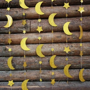Guirlande de lune et d'étoiles scintillantes dorées de 10 pieds/3 mètres, fête d'<span class=keywords><strong>anniversaire</strong></span> pour enfants, chambre d'enfant, décorations de l'Aïd Moubarak, Ramadan, SD663 - Product Image 3