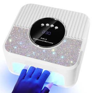 Lampe à ongles UV LED blanche avec strass, séchoir automatique pour vernis gel, capteur tactile, écran LED pour usage domestique et professionnel - Product Image 1
