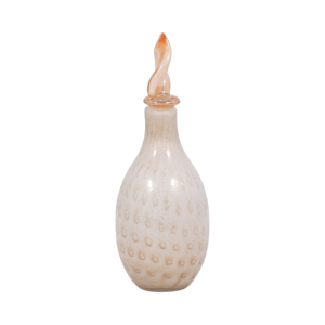 Teardrop Glass <b>Vase</b> With Leaf Topper Sculptural Decor For Home Bedroom Office Table - Product Image 3