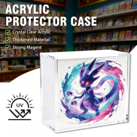 Boîte de présentation en acrylique anti-UV, directement de l'usine, pour collection PTCG, boîte d'entraînement Elite, étui de protection en acrylique avec couvercle magnétique