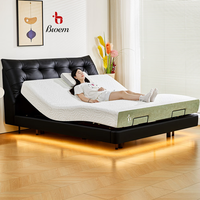 Ensemble de lit double moderne multifonctionnel respirant avec matelas et surveillance de la santé par IA pour villas, ensemble de lit intelligent silencieux