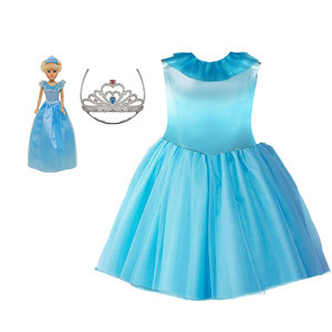 Disfraz de Princesa con Corona y Set de Muñeca para Unisex de 8 a 13 Años, Falda de Tul Amarillo Dorado, Muñeca de Moda Incluida de 29 cm - Product Image 5