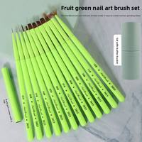 Ensemble de pinceaux à ongles en acrylique professionnels pour salon, avec capuchons de protection, poils fins et doux, outils pour les techniciennes en ongles