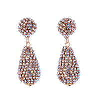 Anting-anting berlian untuk wanita, anting-anting tetesan air mode mewah