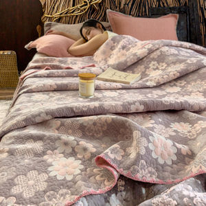 Venta caliente 100% algodón puro siesta nueva oficina siesta chal decorativo manta ecológica cubierta de sofá de hilo de tres capas bordada - Product Image 3