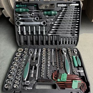 175 Pc Auto Repair Tool Kit 1/2 In <b>Socket</b> <b>Ratchet</b> Wrench Set Crv Steel Hard Case Mechanical Automotive Use - Product Image 3