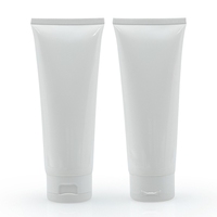 Tube rond en plastique PE blanc personnalisable de 100 ml et 120 ml avec couvercle à clapet pour nettoyant visage, shampoing, crème pour les mains, crème pour le corps, gel, produits de soin de la peau