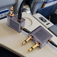 Adaptateur casque avion 2 mâles mono vers 1 femelle stéréo, contacts moulés de précision, logo personnalisé, OEM disponible
