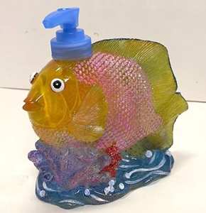 Under the Seaバスルームセット石鹸皿ローションポンプ歯ブラシホルダーカスタムかわいい魚柄樹脂洗面所バスルームセット - Product Image 4