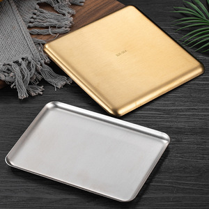 <strong>Stainless</strong> Steel Korean <strong>Rectangular</strong> <strong>Plate</strong> for BBQ Sushi <strong>Serving</strong> Dishes Snack Tray Cake Tray Storage Tray Plant for Camping - Product Image 5
