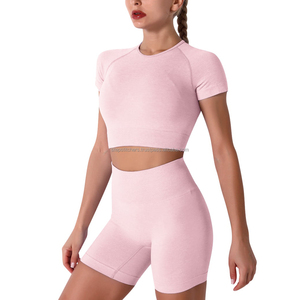 Ensemble de vêtements de sport pour femmes, soutien-gorge de yoga et short, legging, ensemble court - Product Image 4