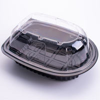Boîte d'emballage de canard rôti en plastique PP jetable G48 avec poignée et couvercle transparent conteneur à emporter micro-ondes