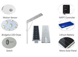 Lampe solaire tout-en-un, étanche, intégrée, installation facile, pour route, place, jardin, usage extérieur - Product Image 3