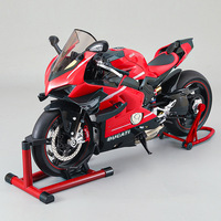1:7 escala réplica ultraligero V4 aleación motocicleta modelo completo carbono ornamento juguete al por mayor