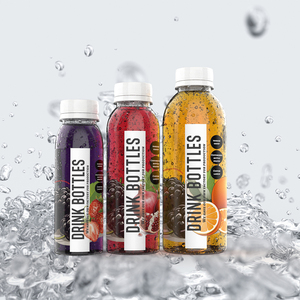 Botella de PET PCR de 250 ml, 350 ml, 500 ml para Jugo y Refrescos, Impresión de Serigrafía, Etiqueta Personalizada para Agua, Café, Leche, Champán, <span class=keywords><strong>Whisky</strong></span>, Fácil de Abrir - Product Image 1