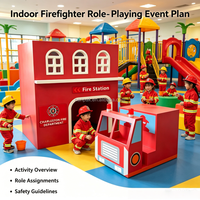 Ensemble de jeu de rôle Camion et Maison de Pompiers pour Enfants – Jouet Éducatif de Pompier pour Jeu d'Imitation, Idéal pour Tout-petits, Aire de Jeu Intérieure, Café
