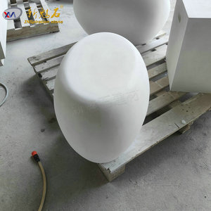 Nuevos Materiales de Construcción de Piedra, Banco Hueco de Hormigón GFRC, Forma de Huevo de Ganso, Gris, para Uso en Interiores y Exteriores, Parques - Product Image 2