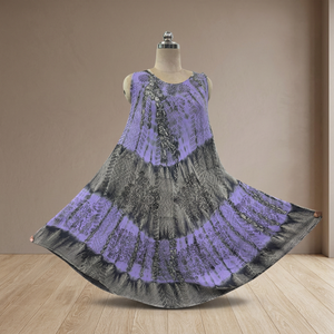 Robe décontractée d'été pour femme en mousseline de rayonne sans manches, longueur midi, à motifs floraux, respirante, écologique et lavable - Artisanat Rawat - Product Image 2