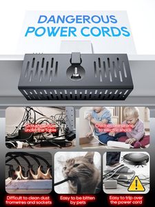 Không có bàn khoan quản lý cáp khay 14 'dây quản lý Punch-free kẹp kim loại khay Cáp màu đen dây tổ chức cho văn phòng - Product Image 2