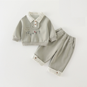 Conjuntos de ropa de algodón para bebés a la moda con estampado de dinosaurios y elefantes, pantalones y camisetas para niñas, conjuntos infantiles para otoño e invierno - Product Image 5