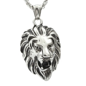 Collar con colgante de cara de león, plata tibetana, joyería de moda unisex, regalo - Product Image 5