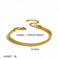 Bracelet Chaîne Serpent Doré Tendance pour Femme en Acier Inoxydable avec Breloque Géométrique en Zircon Coloré, Bijou Étanche et Inaltérable TGSL5769