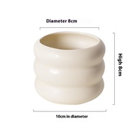 Vente en gros Pot de fleurs en céramique crème scandinave haut de gamme Simple accessible Luxe Ins Style Glacé Orchidée Succulente Vert