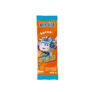 OEM 품질 건강한 우유 사탕 글로벌 최고의 성분 오렌지 맛 우유 롤리팝