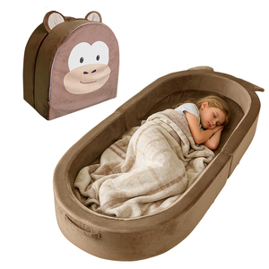 Lit de voyage portable 2-en-1 personnalisé pour tout-petits, lit bébé pliable en <span class=keywords><strong>mousse</strong></span> à mémoire de forme pour le <span class=keywords><strong>camping</strong></span>, transat bébé lavable - Product Image 1