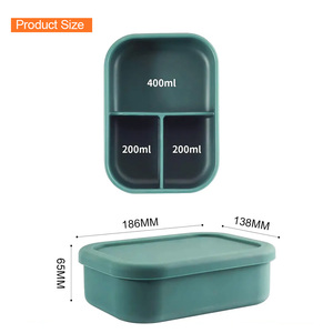 Juego de fiambrera de silicona sin Bpa con aislamiento a prueba de fugas personalizado caja Bento de silicona escolar para niños - Product Image 2