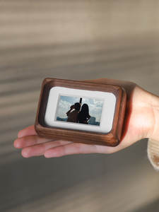 미니 소형 테이블 사진 액자 둥근 모서리 맞춤 제작 원목 4인치 어린이 DIY 아기 3인치 사진 인쇄 - Product Image 2