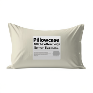 Taie d'oreiller 100% coton beige taille allemande 80x80cm - Product Image 3