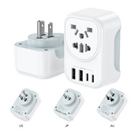 Adaptateur Euro-US OULiYO neuf, certifié CE/FCC/RoHS, OTP PC, design compact à branchement direct, compatible avec la charge rapide