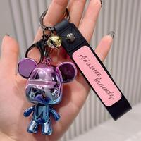 Bombe peinte caméléon dessin animé acrylique ours poupée porte-clés pendentif Couple Style sac à dos voiture clé pendentif porte-clés