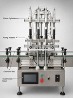 Machine de remplissage de parfum automatique à quatre têtes rotatives avec trémie, remplisseuse de liquides sous vide pour petites bouteilles