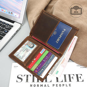 กระเป๋าใส่พาสปอร์ตหนังวัวแท้ AndoBag สำหรับผู้ชาย กระเป๋าสตางค์วินเทจ RFID หนัง Crazy Horse พร้อมช่องใส่เอกสารและคลิปหนีบเงิน - Product Image 2