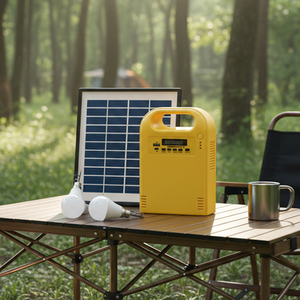 Système de stockage d'énergie solaire portable avec panneau solaire 5W, batterie LiFePO4 et contrôleur PWM pour l'éclairage solaire domestique dans <span class=keywords><strong>les</strong></span> zones rurales - Product Image 1