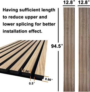 Panneaux muraux acoustiques en bois texturés 3D en chêne naturel pour murs de fond Salles de cinéma et de télévision Salles de conférence Salles de jeux - Product Image 2