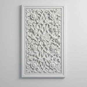 Panel Decorativo de Pared con Relieve Floral Tradicional en Mármol Blanco de Hayat Group, Acabado Pulido, para Fachadas de Edificios y Paredes Interiores - Product Image 2